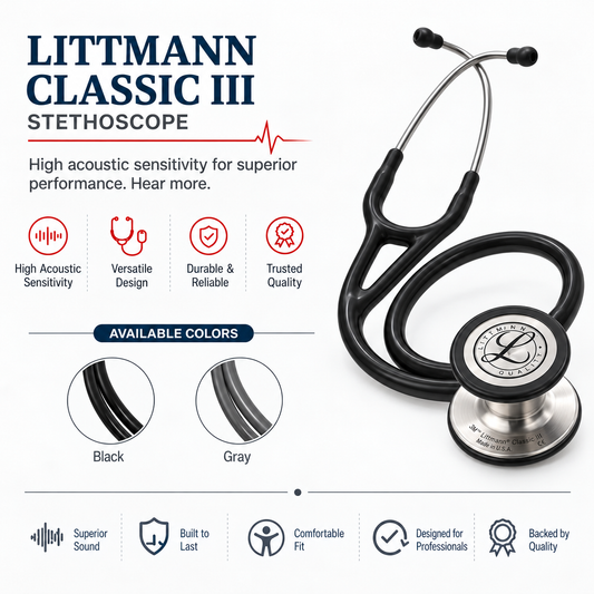 Littmann Classic III stethoscope in black and grey – MOAM Kuwait